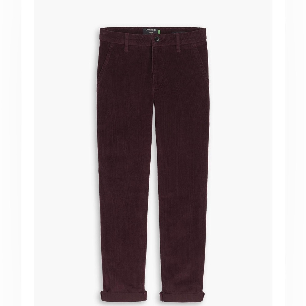 Women’s Slim Ankle Corduroy Chinos - Size 36 (Plus Size 20) Burgundy